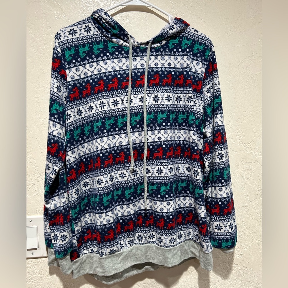Hemish USA Christmas/winter pattern light weight cozy sweatshirt size large